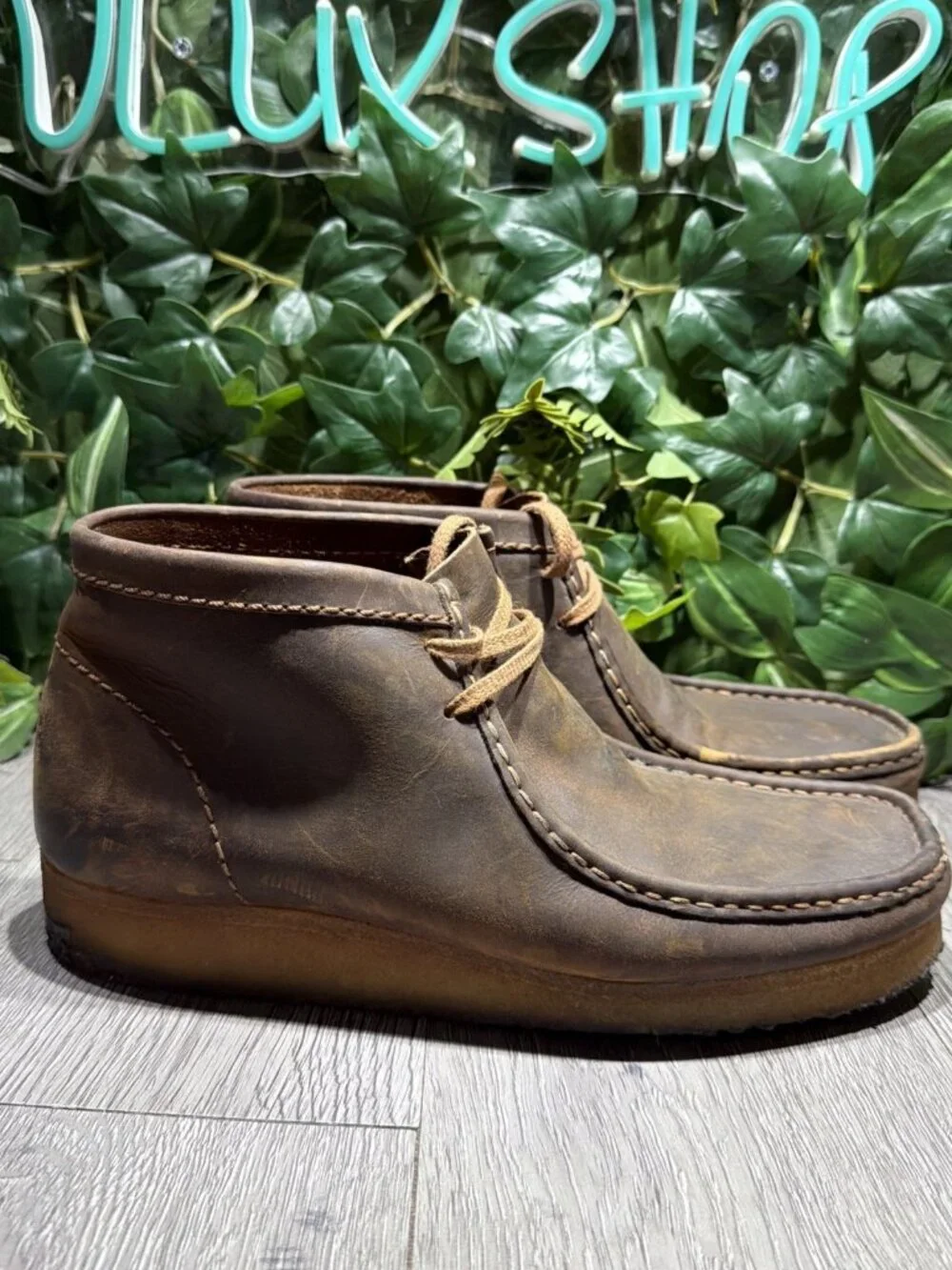 Clarks Originals Wallabee Chukka Comfort Boots Brown Leather men's Size 11.5